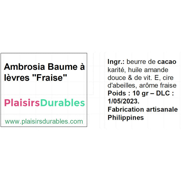 Baumes à lèvres Ambrosia - Premium Brillant à lèvres from PlaisirsDurables - Just $7.00! Shop now at PlaisirsDurables